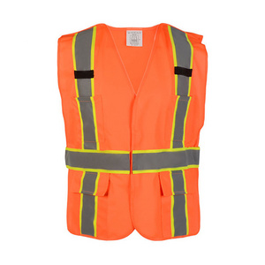 Hi Vis 5 Points Break Away Safety Vest with Reflective Back X Pattern and Pockets Safety Vest Meets ANSI Standards