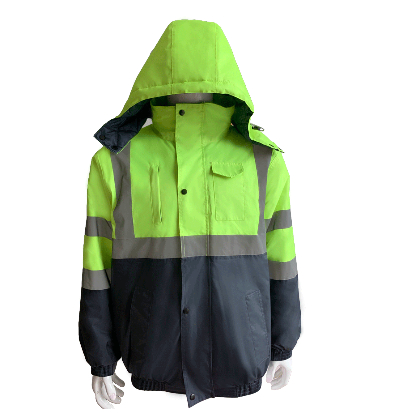 High Visibility Reflective Safety Winter Jacket with Reflective Tape Warm, Waterproof and LightWeight