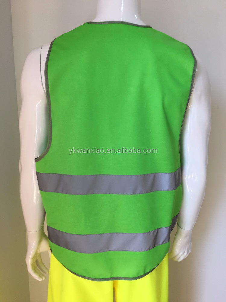 Wanxiao EN471 HI VIS lime green cheap vest outdoor luminous high reflective safety vest for road safety