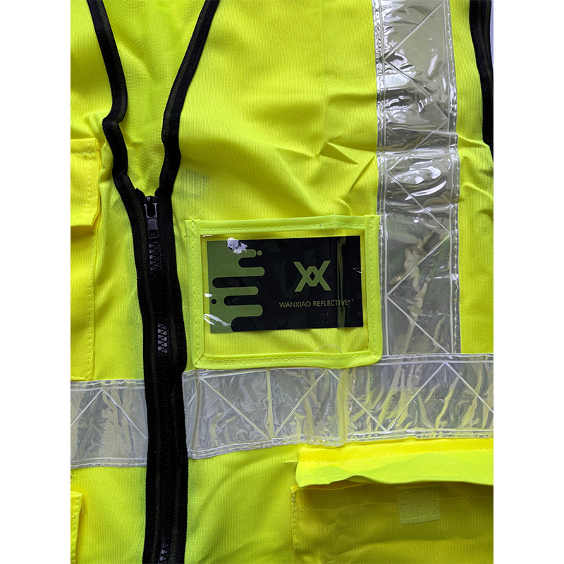 WANXIAO Personal Security Construction High Visibility Multi Pockets Reflective Safety Work Vest