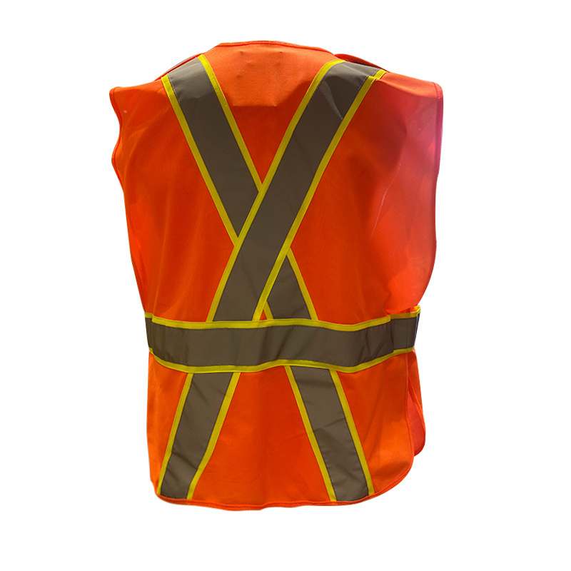 Hi Vis 5 Points Break Away Safety Vest with Reflective Back X Pattern and Pockets Safety Vest Meets ANSI Standards