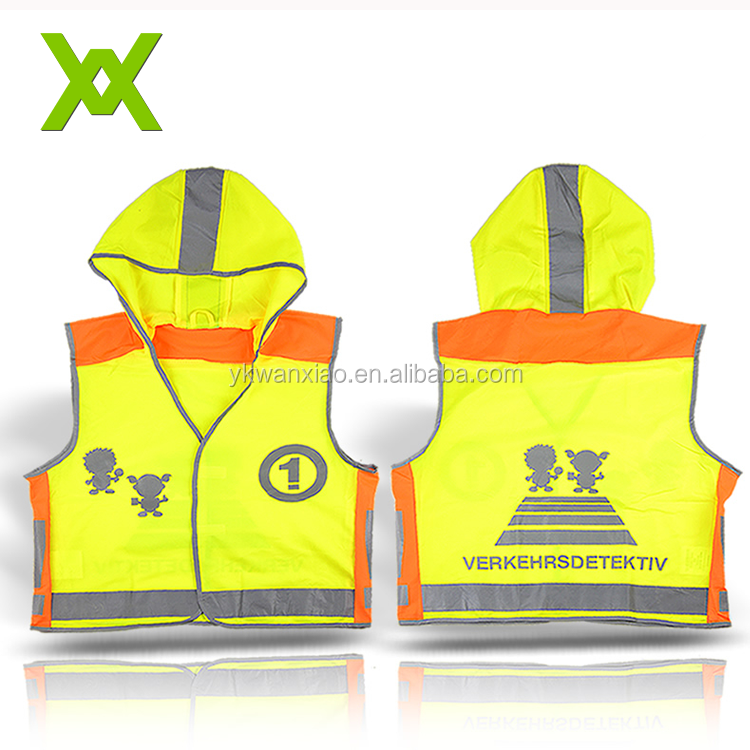 Hi Viz fluorescent  kids children safety vest reflective children vest with EN1150