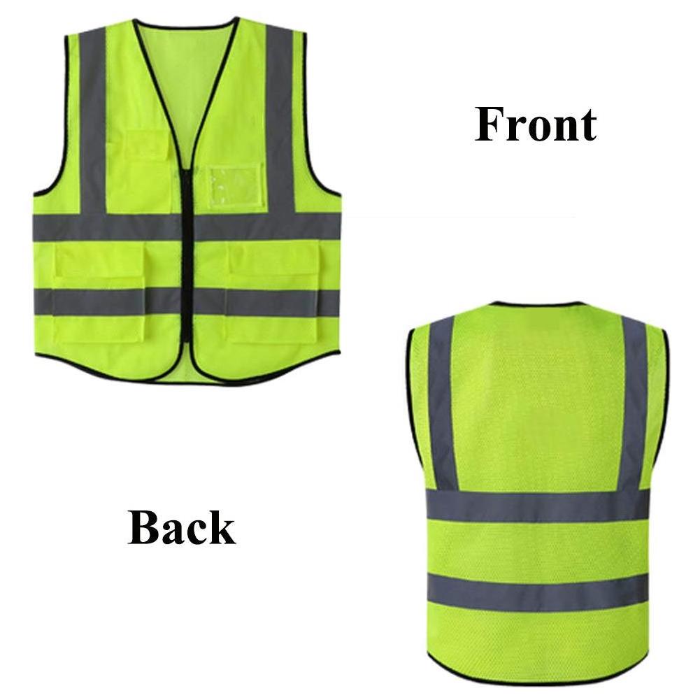 Safety Vest hi vis work High Visible Patch with Pocket Security Guard Reflective striping protective vest