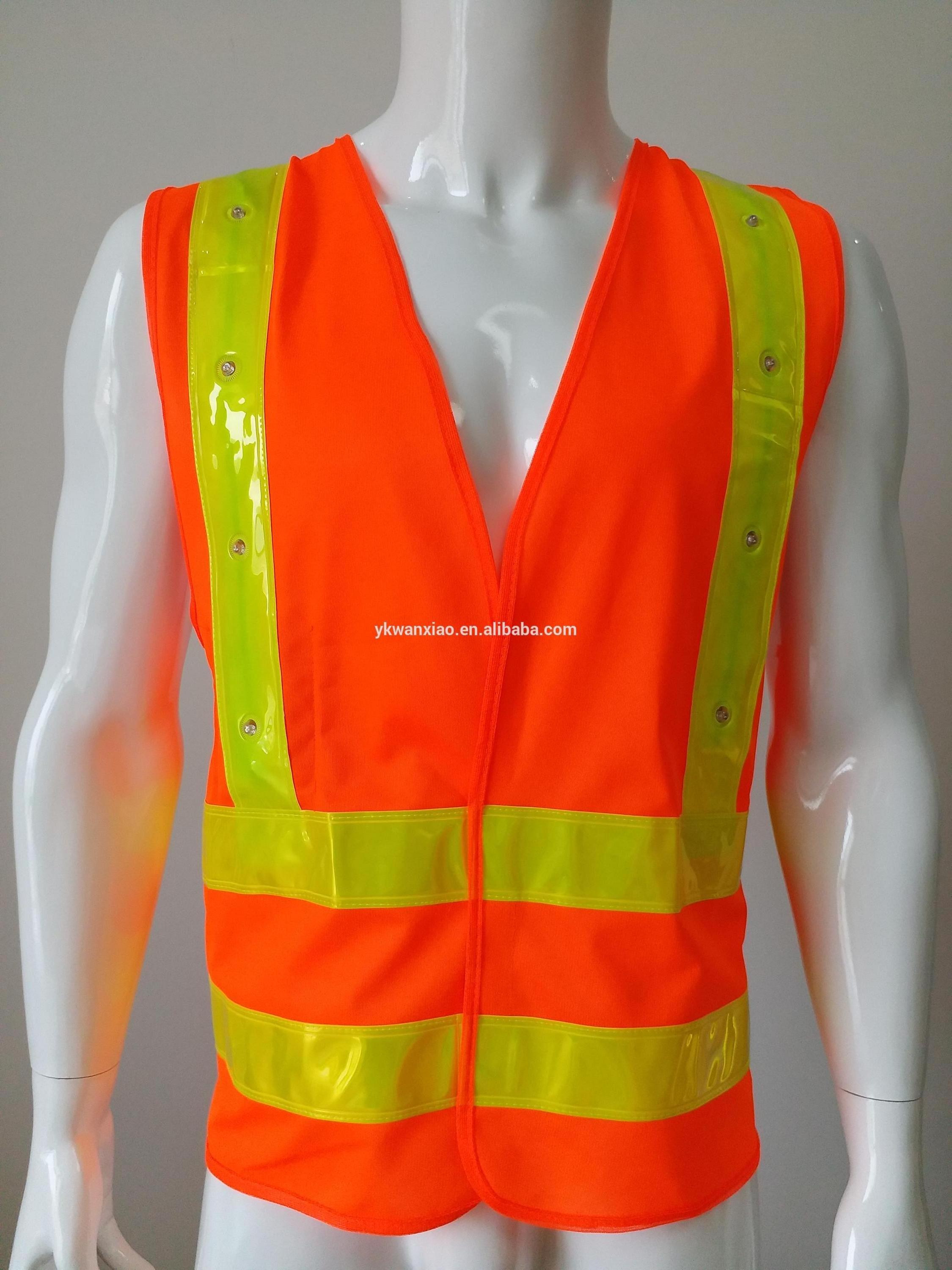 WX new style red light flashing running vest hi vis led reflective safety vest