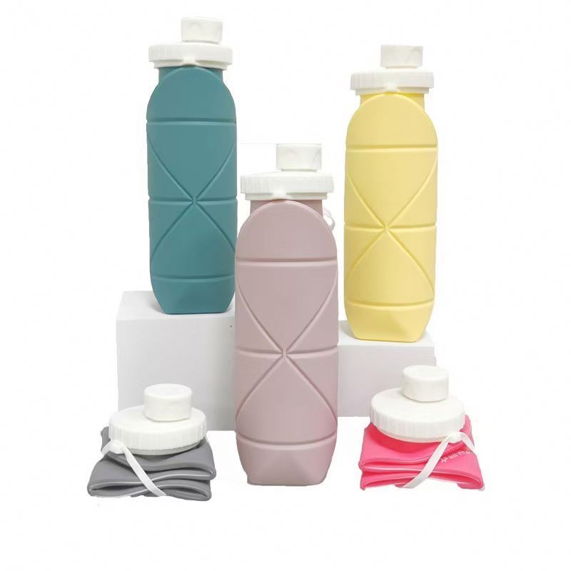 Food standard portable bottles for silicone sealant sport foldable  fitness Protein Powder bottle