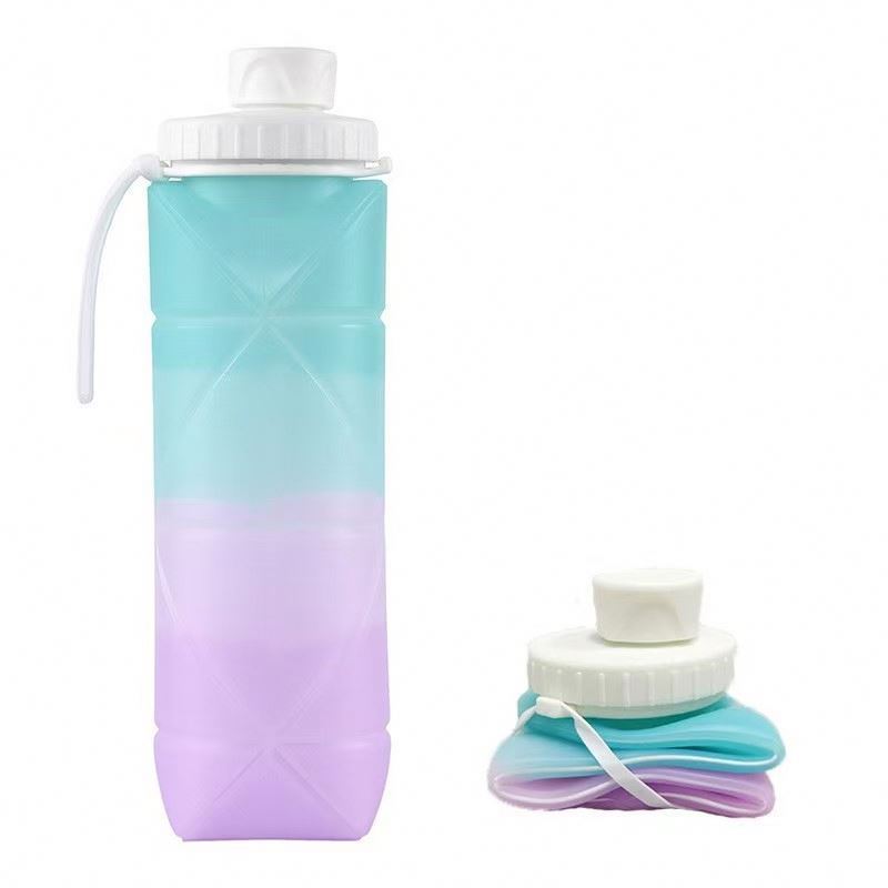 Food standard portable bottles for silicone sealant sport foldable  fitness Protein Powder bottle