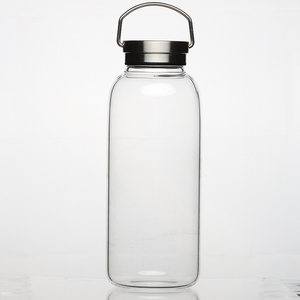 Clear Glass Water Bottle Sport Gym Color Box for Juice Drinkware Unisex Support 500ml 750ml 1000ml 1 Litre 1.5L 2L Minimalist