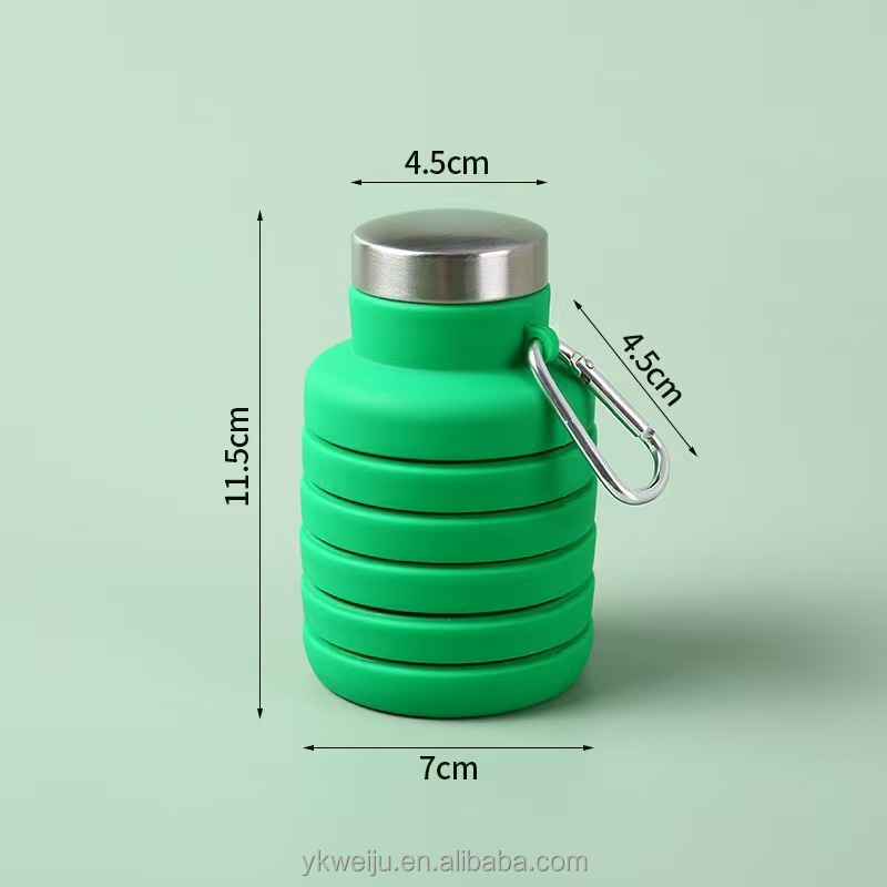 Food standard portable silicon sealant bottle sport foldable  fitness Protein Powder bottle