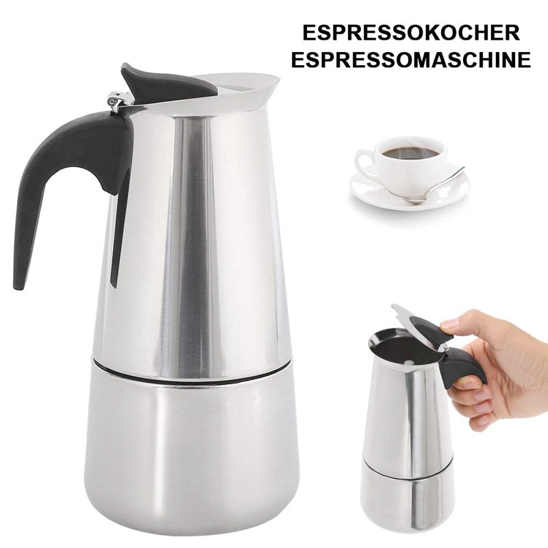 Portable Moka Pot Induction Italian Espresso Stainless Steel Turkish Arabic Home Goods Dallah Moka Pot Espresso Maker Coffee Pot