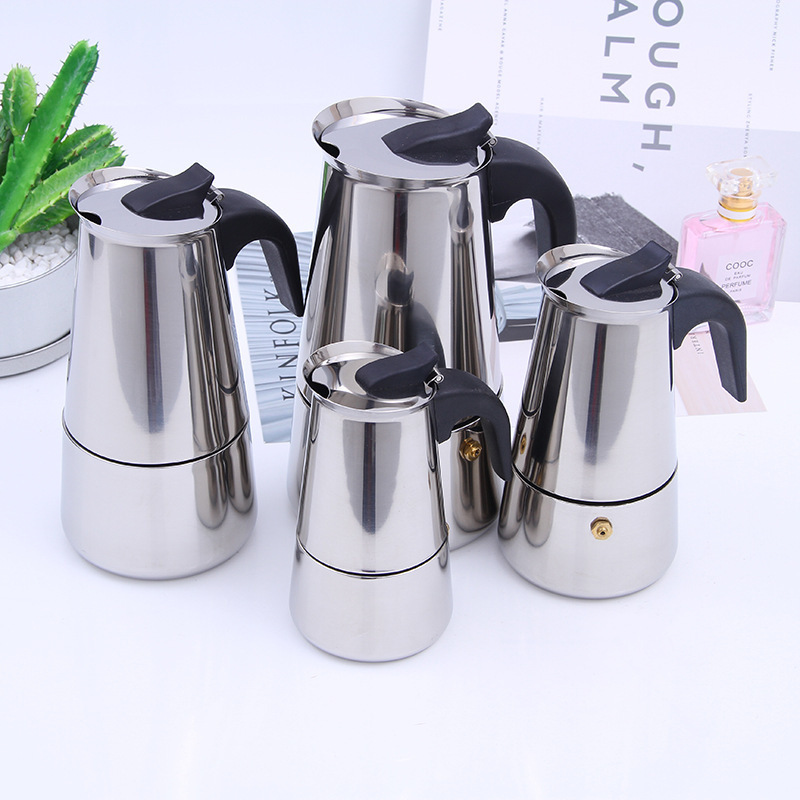 Portable Moka Pot Induction Italian Espresso Stainless Steel Turkish Arabic Home Goods Dallah Moka Pot Espresso Maker Coffee Pot