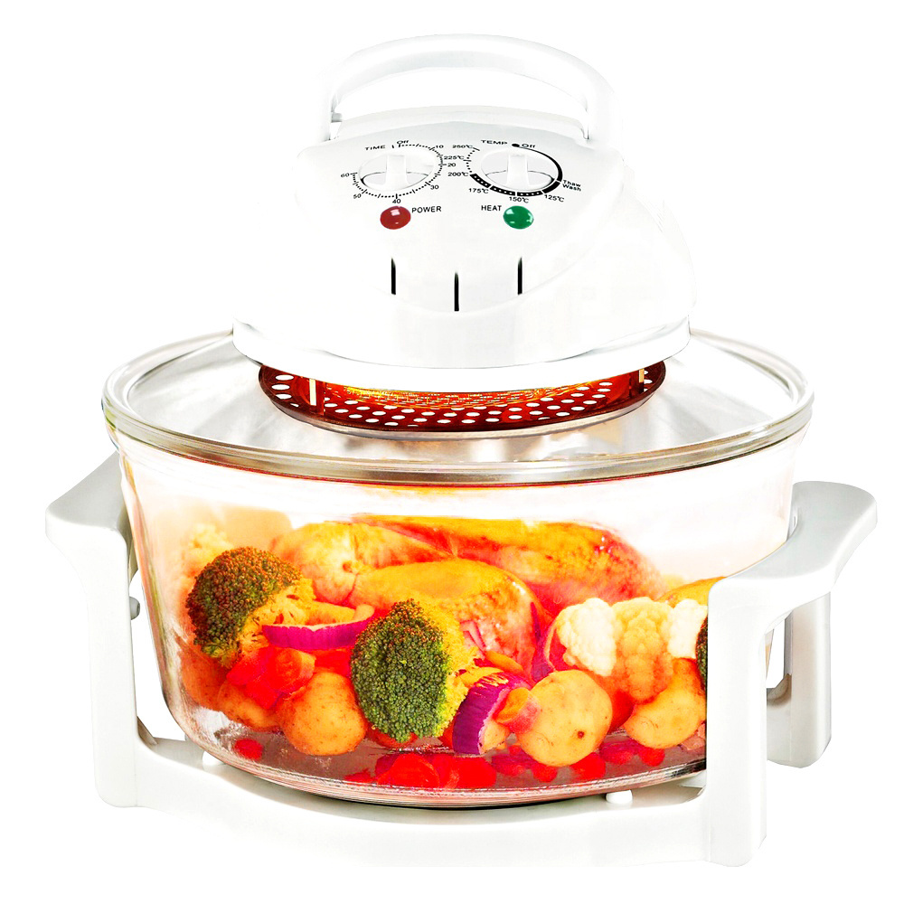 Household Hot Sale 12L Desktop Halogen Oven without Oil Electric Glass Convection oven Microwave Deep Air Fryers