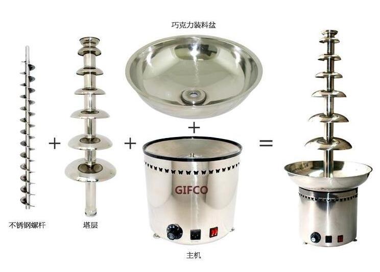 CF-7   Stainless steel 304# commerical use 7 layers large commercial chocolate fountain price with hight quality