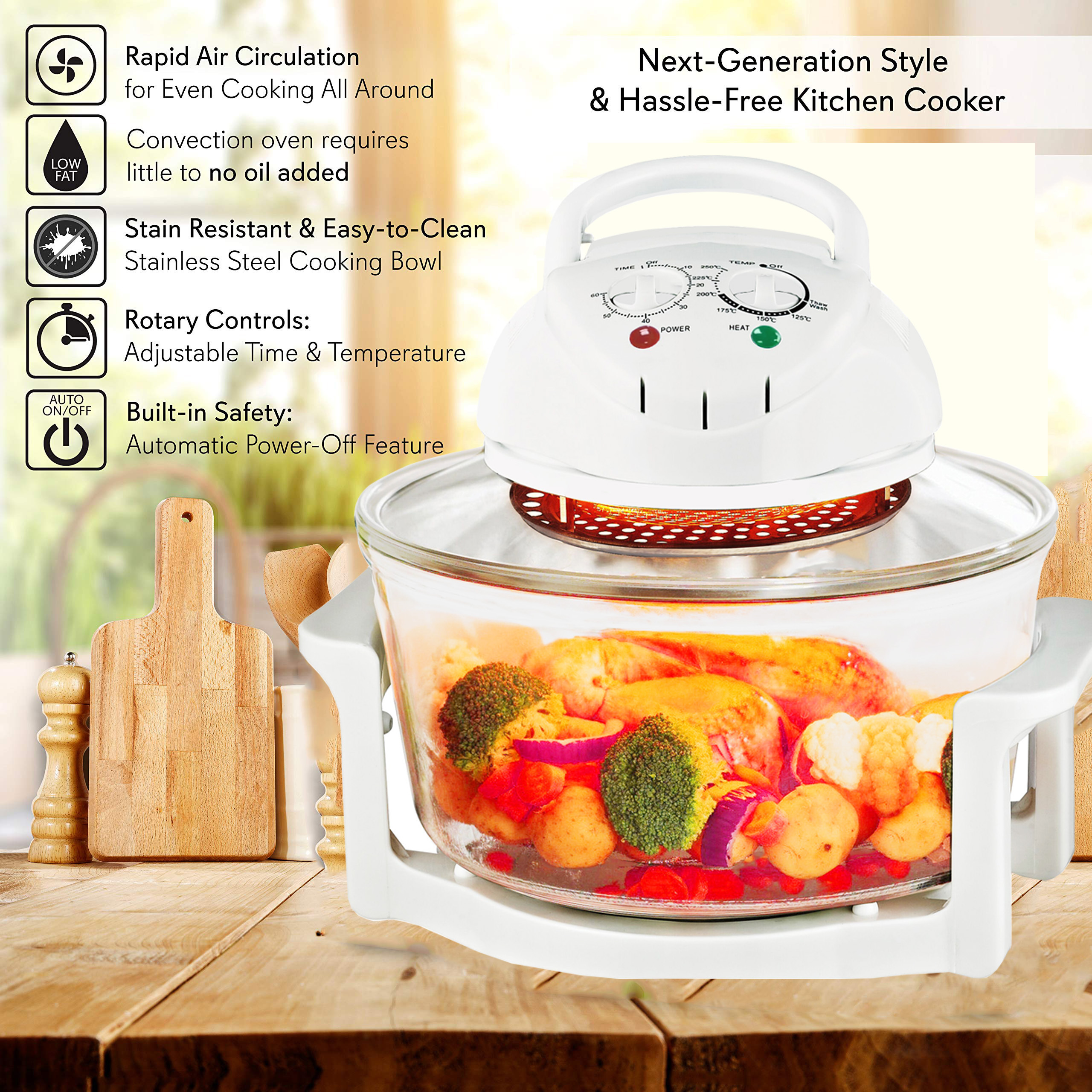 Household Hot Sale 12L Desktop Halogen Oven without Oil Electric Glass Convection oven Microwave Deep Air Fryers