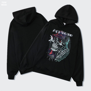 Custom 320 Gsm Private Label Pullover Hoodie Streetwear Oem Clothing 100% Cotton wool fabric 3D Printed Hoodies