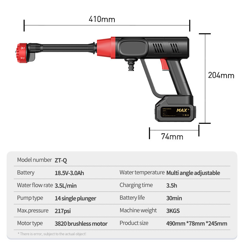 Factory Price Automatic Car Washer ABS Portable Spray Gun 18.5V Mobile Car Wash Equipment For Sale