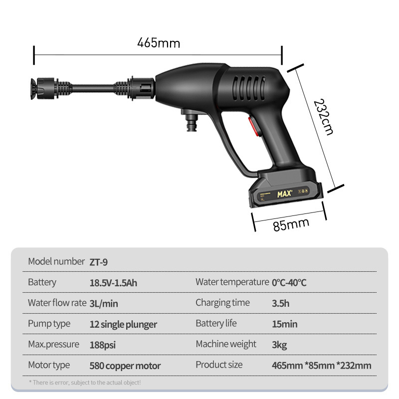 Factory Price Wireless High Pressure Car Washer ABS Car Washer Machine Spray Gun 18.5V Self Service Car Wash