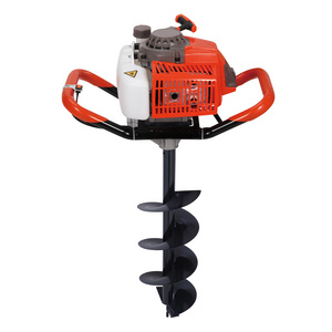 4 four stroke  52cc  manual rotary soil ice ground hole drill earth auger Tree planting digging machine