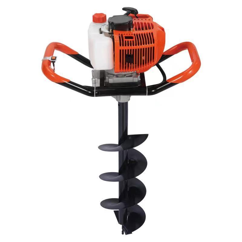 4 four stroke  52cc  manual rotary soil ice ground hole drill earth auger Tree planting digging machine