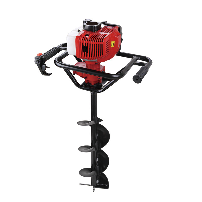 4 four stroke  52cc  manual rotary soil ice ground hole drill earth auger Tree planting digging machine