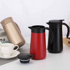 Double all stainless steel cute thermal tea coffee pot 1.0L vacuum flask glass liner