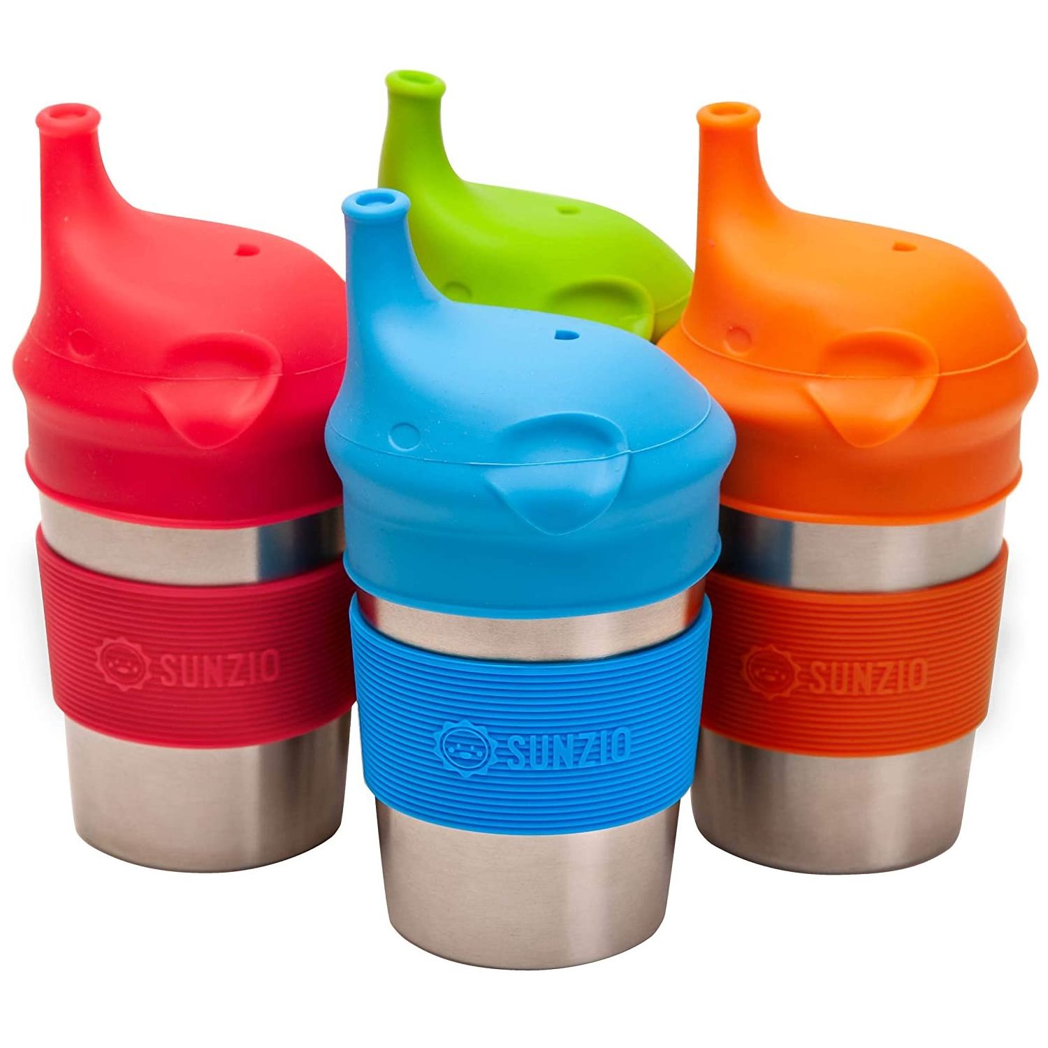 for Toddlers and Kids with Silicone Lids  Break-Proof Cups Stainless Steel Non-Spill Sippy Cups