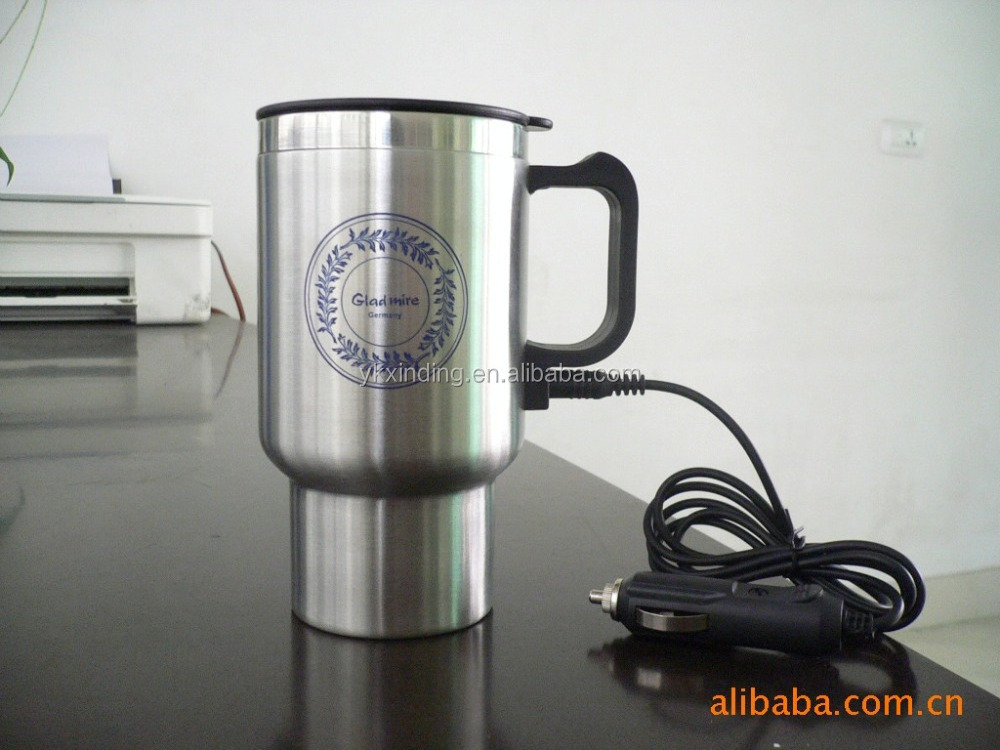 450ml thermos mug with USB and car plug auto mug Stainless steel electric car mug