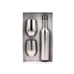 Hot Sale Gift Set 350ml /500ml 304 Stainless Steel Wine Bottles Wine Tumbler Cups Vacuum Flask Gift Set