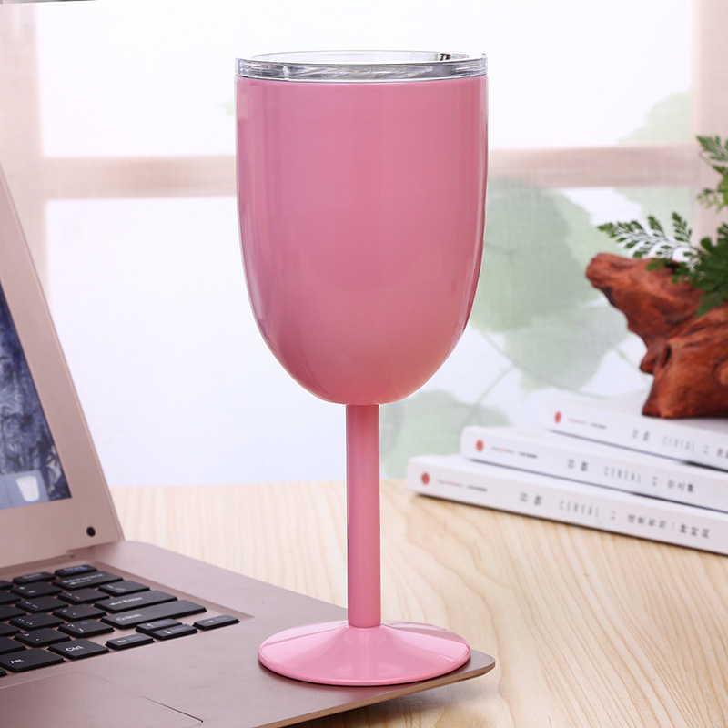 BORGE Hot Sale China Supplier 10oz Double Wall Stainless Steel Tumbler Goblet With Lid Metal Drinking Cup