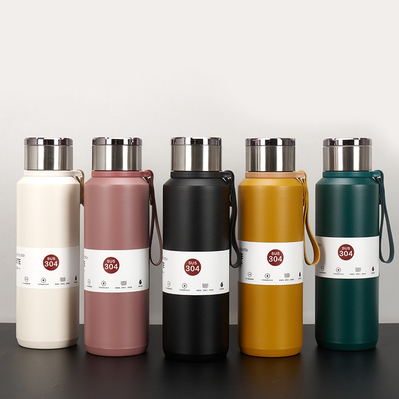 BORGE Large Capacity 350ML/500ml/750ML Straight Vacuum Stainless Steel Thermoses Flasks Water Bottle