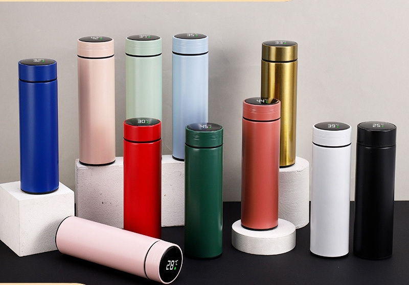 Wholesale 500ml Smart Water Bottle Temperature Show With Water Bottle drinking water bottle insulated flask thermos