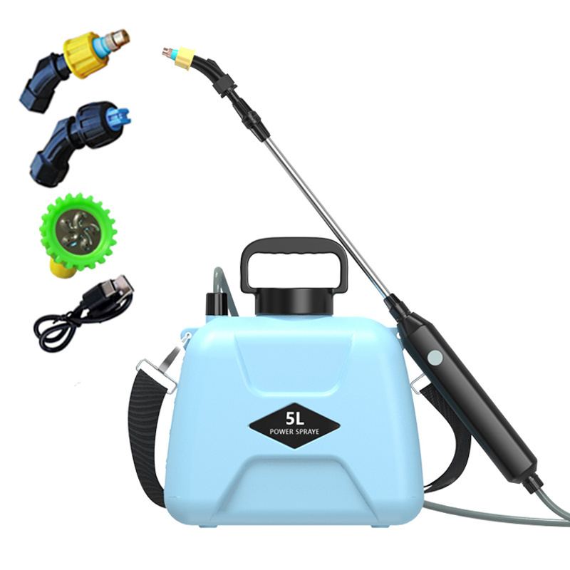 5L high quality portable USB charging three nozzle lithium battery electric sprayer for garden