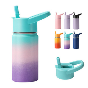 Fashion Korean Insulated Water Bottles With Straw Stainless Steel Coffee Cup Double Wall