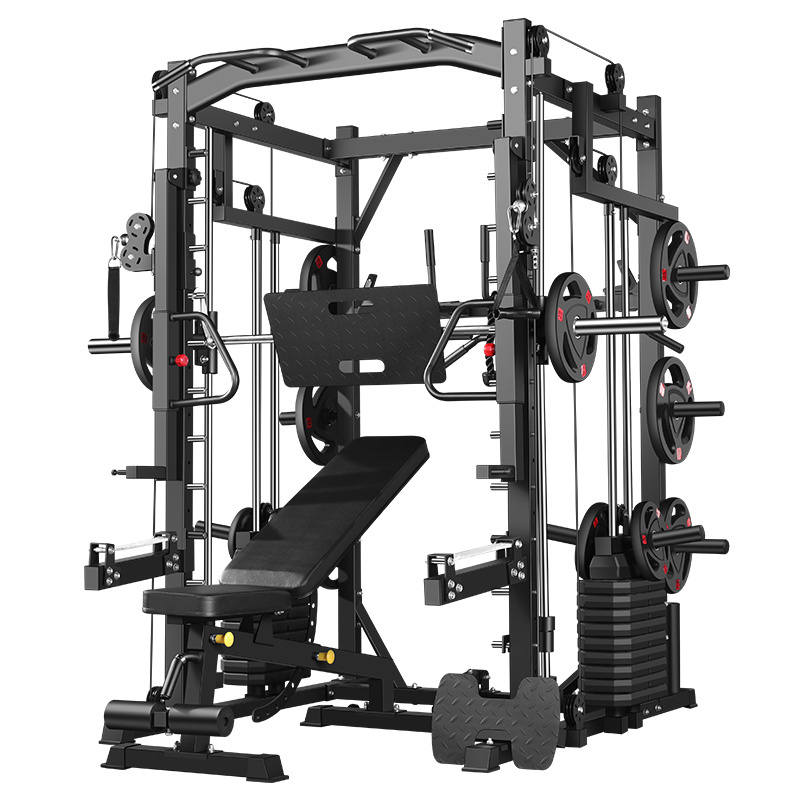 Commercial Gym Multi-Function Station Cable Crossover Smith Power Rack Squat Machine Fitness Equipment