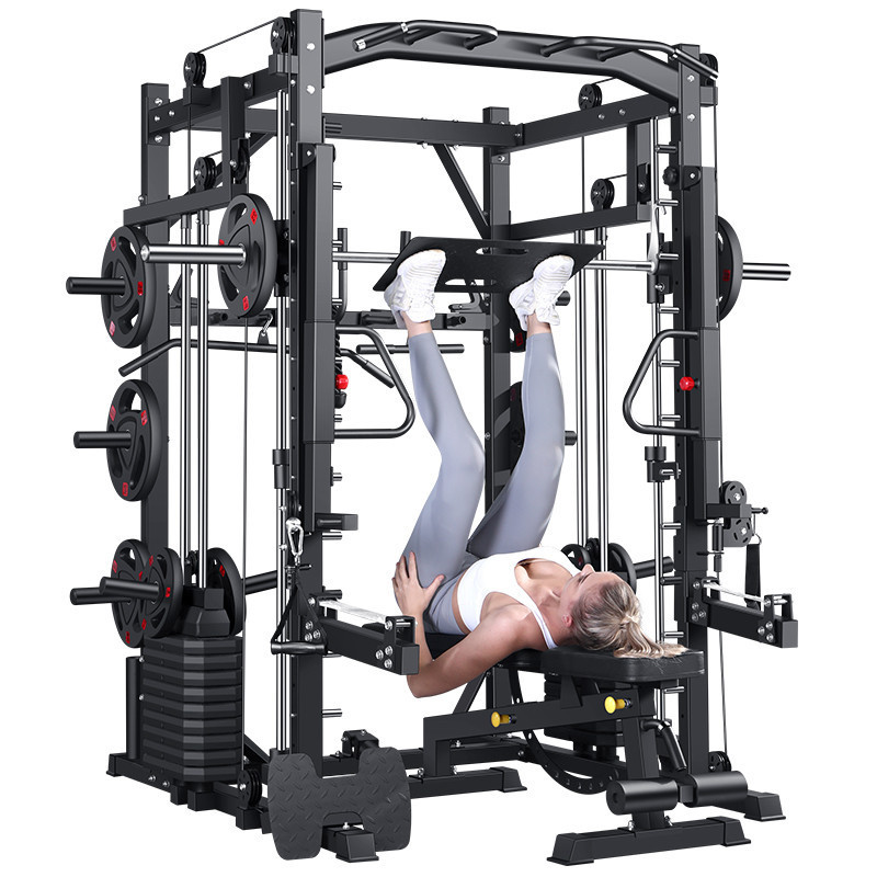 Commercial Gym Multi-Function Station Cable Crossover Smith Power Rack Squat Machine Fitness Equipment