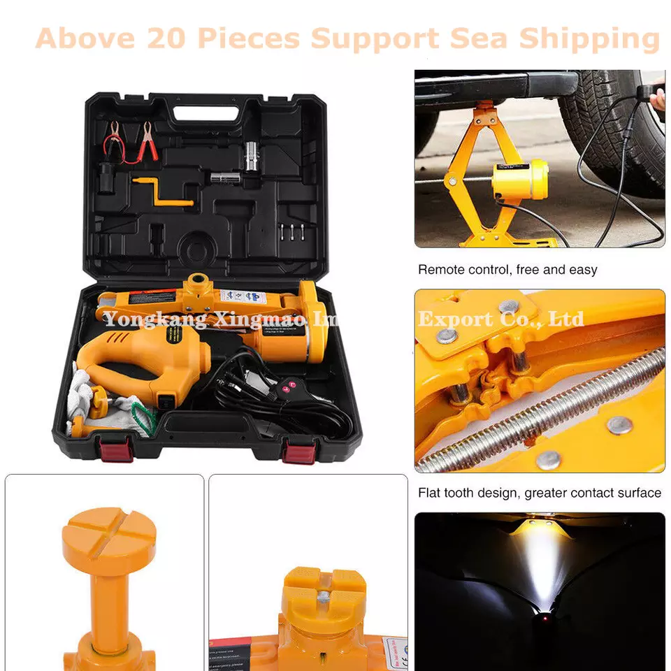 12v Mini Electric Hydraulic Jack Vehicle Tools 3  Ton Small Lift Scissors Jack Price 3 in 1