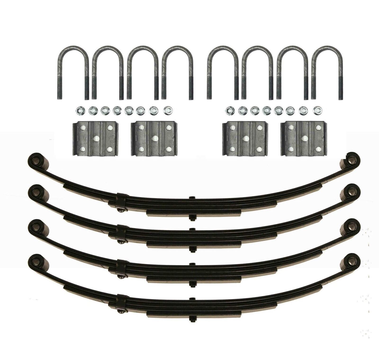 5-9 Leafs Double Eye Trailer Leaf Spring Kit Suspension with U-Bolt kit