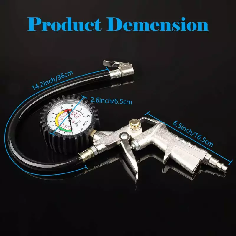 Portable Tools Digital Air Inflating Pressure Gauge For Car Vehicle Automatic Tire Inflator Gun