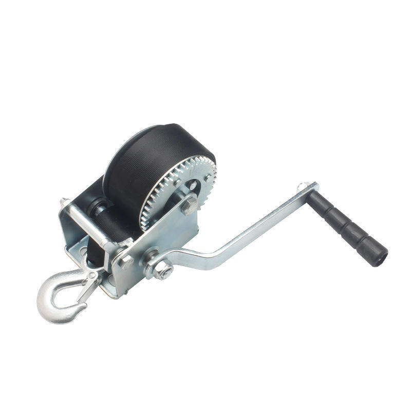 Factory Sale Heavy Duty Boat Trailer Manual Hand Gear Winch Crank With Strap Hook Cable for ATV, Boat, Truck, Trailer