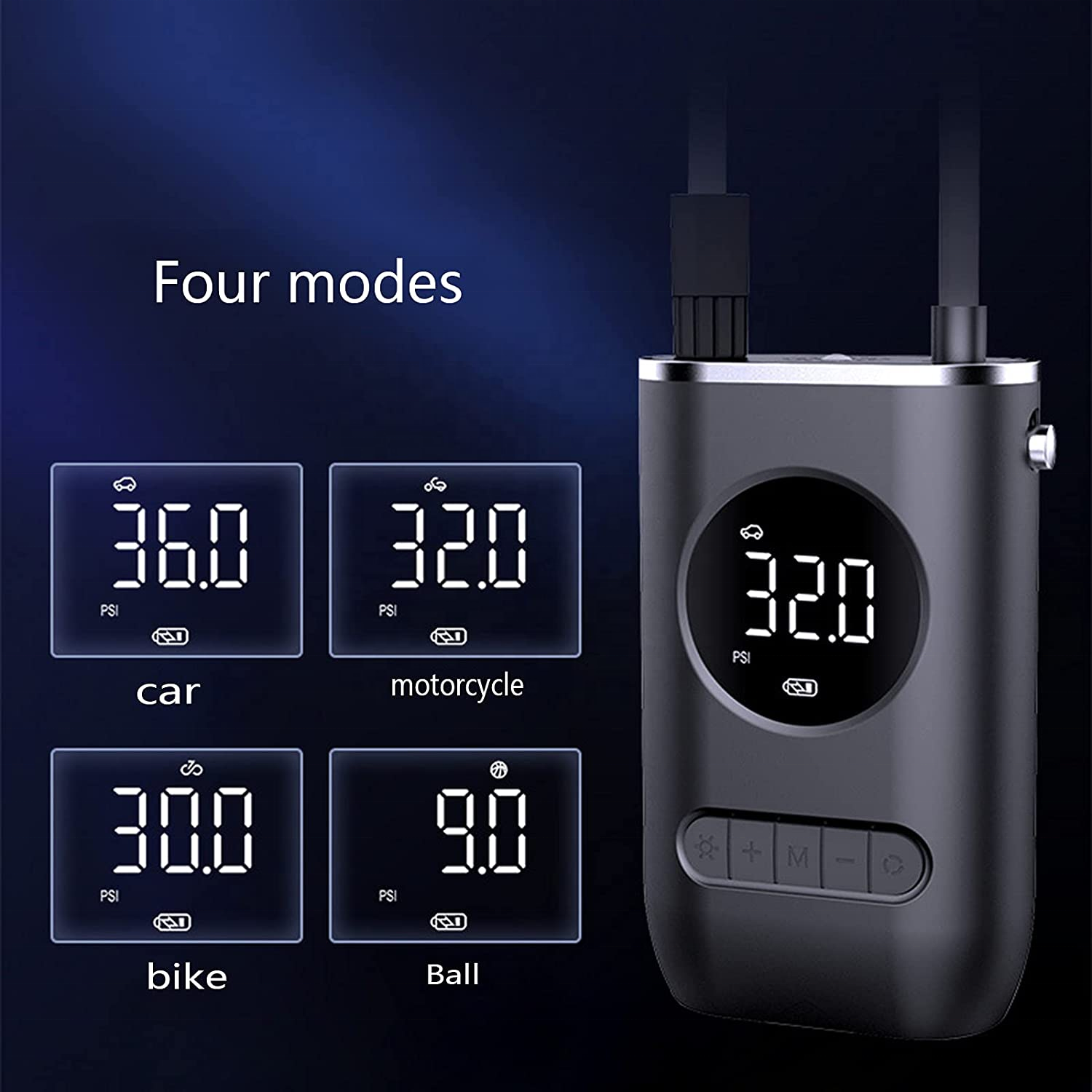 Portable Electric Tyre Pump Digital Smart Automatic Motorcycle Tire Inflator Wireless Car Air Pump