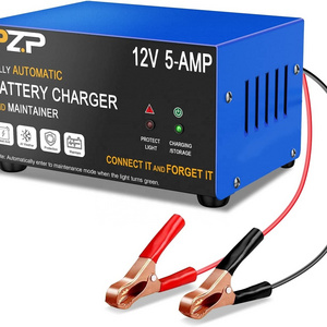 PZP 12V 5A Battery Charger Smart Automotive 12 Volt Trickle Charger and Maintainer Lead acid Battery Charger