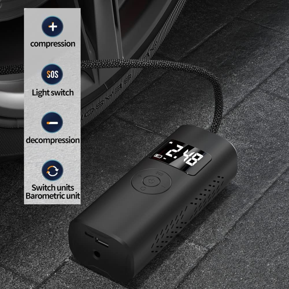 Rechargeable Electric Automatic Digital Cordless Tyre Inflator Wireless Portable Car Air Pump Compressor Tire Inflators