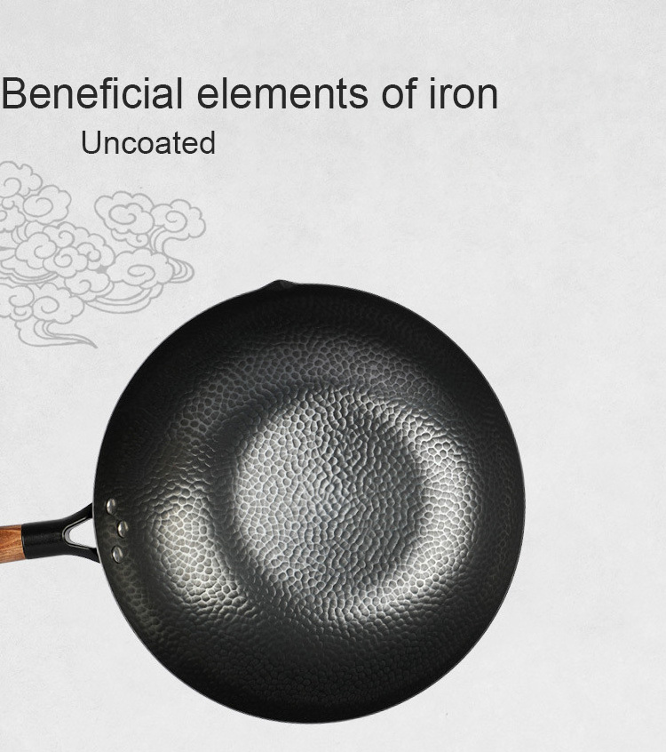 Factory wholesale extra large iron physically non stick coating frying pan wok