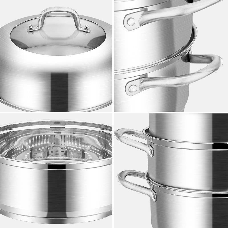 Multifunctional Cookware Sets 304 Food Grade Stainless Steel Steamer Cooking Pot