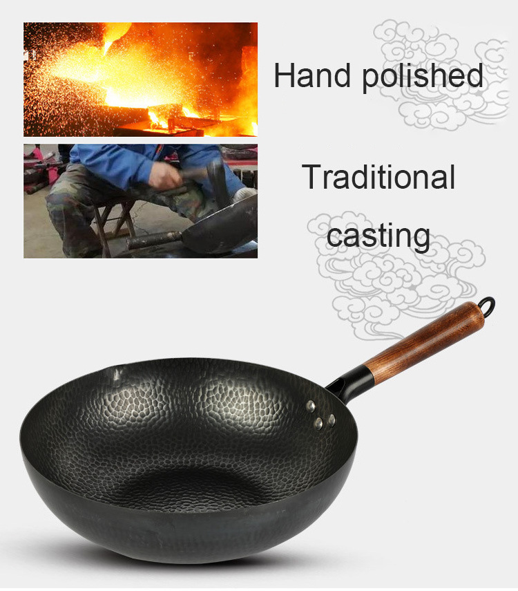 Factory wholesale extra large iron physically non stick coating frying pan wok