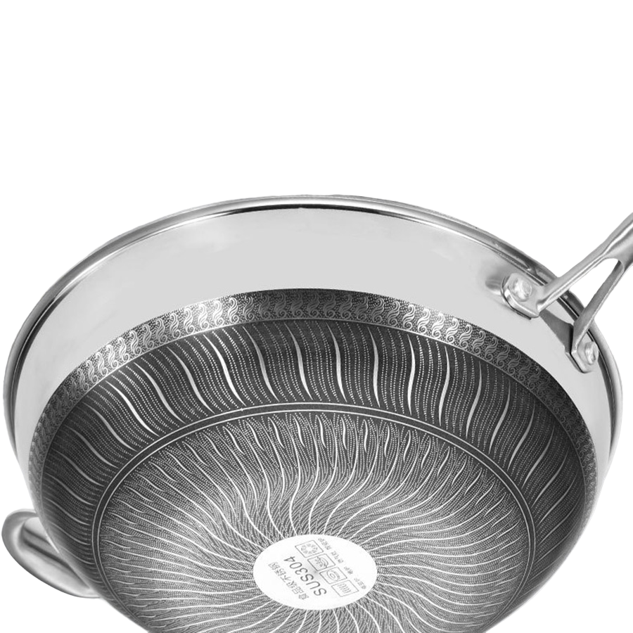 High poly hot light smoke chinese durable non stick frying pan honeycomb fry pan