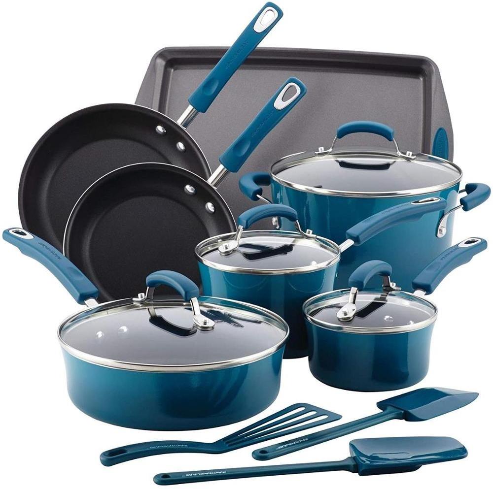 2023 Oem Cheap Price Die Cast Modern Induction Casserole Forged Big Aluminium Kitchen Nonstick Pan Cookware Sets