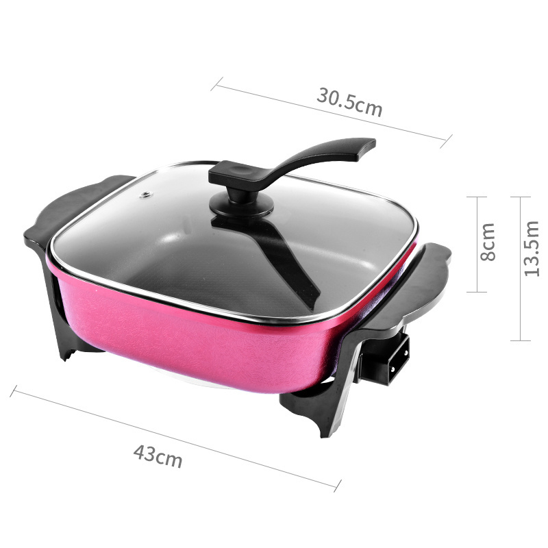 Hot sale high quality multi-function pot with aluminum tempered glass lid hot pot electric hot pot