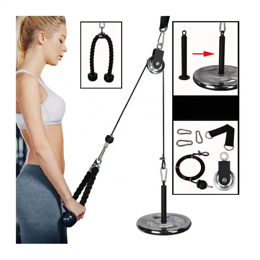 Upgrade Loading Attachment Pulley Cable Machine Triceps Trainer Gym Lat Pull Down Rope