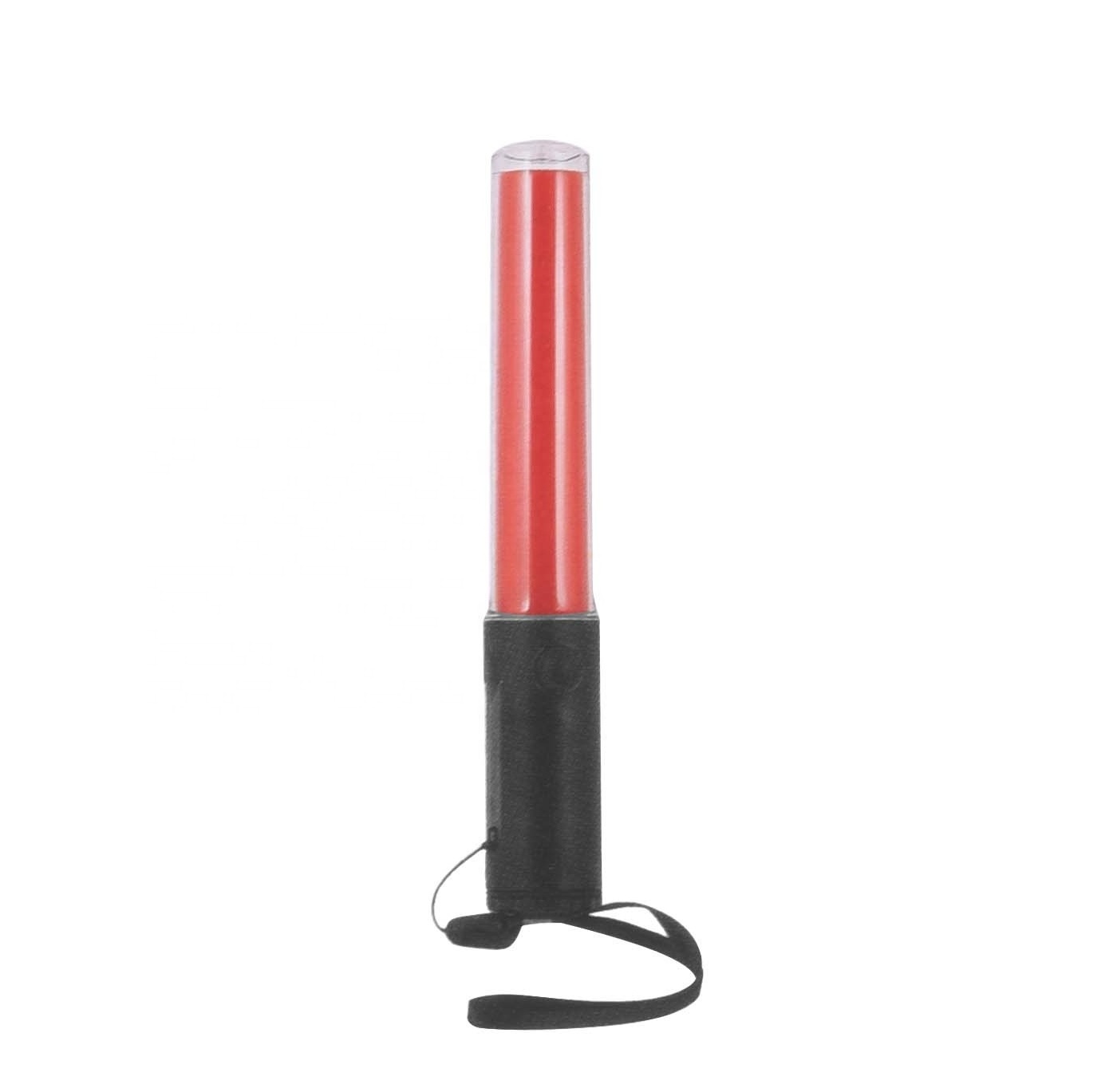 Safety LED Flashlight PVC Red Signal Traffic Wand with Strobe Mode 26CM Traffic Baton