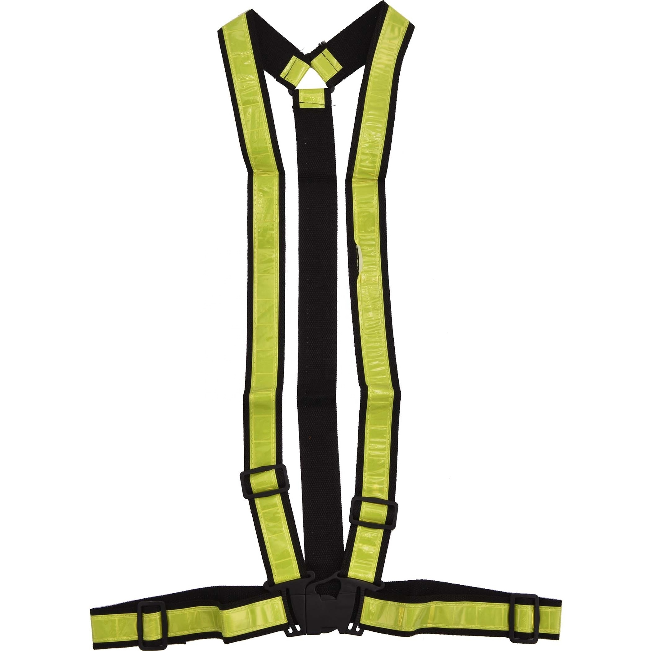 Hi Vis Traffic Use Road Warning Elastic Adjustable Security Jacket Cross Belt Reflective Vest with Adjustable Straps